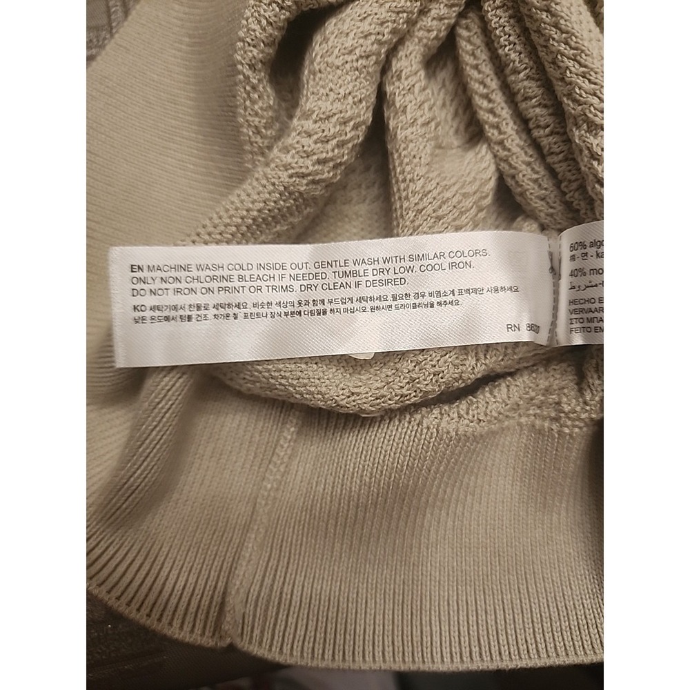 NEW PORTER & ASH Shirt Mens MEDIUM Beige TAUPE Pullover Textured Sweater Modal - Picture 10 of 10